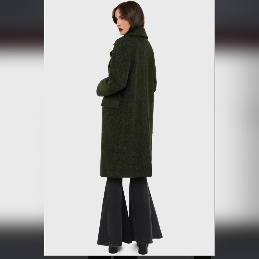 Killstar Dark Green Women's Pea Coat - Picture 5 of 6